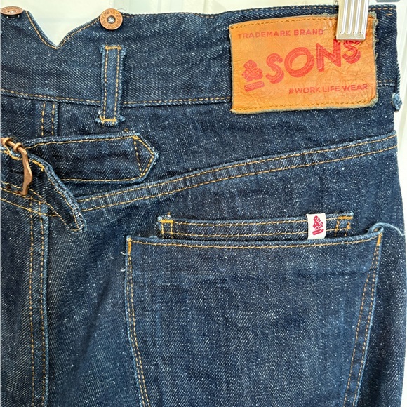 &Sons THE NEW FRONTIER 14OZ SELVEDGE ANTI-BAC RAW DENIM JEANS size 34 - Picture 9 of 16